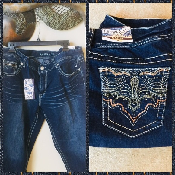 Denim - Jean Capris - Rhythm in Blues design.